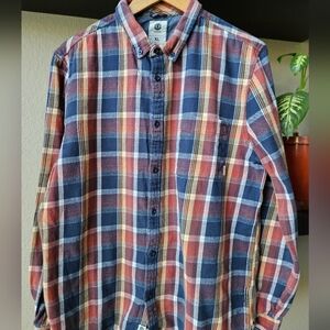 Element Mens Flannel XL Burnt Orange/ Blue plaid.